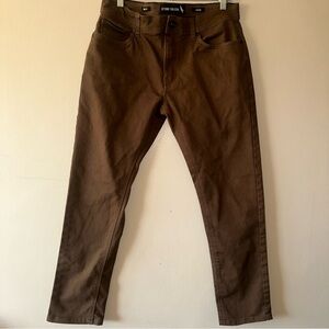 Stone Falcon Men’s Slim Fit Brown Pants Size: 34/30